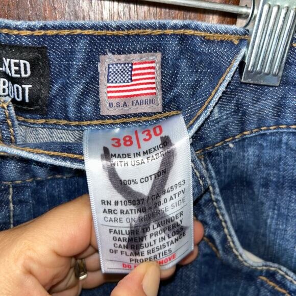 Ariat FR M4 Jeans Men’s 38X30 Blue Denim Relaxed Fit Boot Cut Workwear - Picture 6 of 8